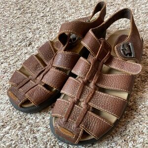 Hush Puppies All Star Fisherman Sandals Brown Leather Size 11